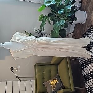 NWT Anthropologie Cream Goddess Dress